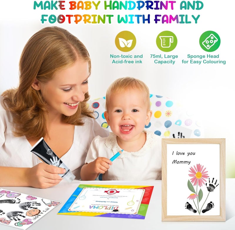 Sortnic 2.54 fl oz (75ml) Black Baby Hand and Footprint Ink, Baby Safe Paint for Newborn Keepsake, Non Toxic Acid-Free, Washable, Pet Paw Print Paint, Ideal New Mom Gifts - Image 5